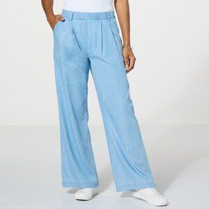 GREY by Jhoan Sebastian Grey Chambray Trouser Pant Size XS Blue Pleated Workwear
